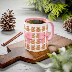 Teddy Bear and Bow Mug - 11 oz